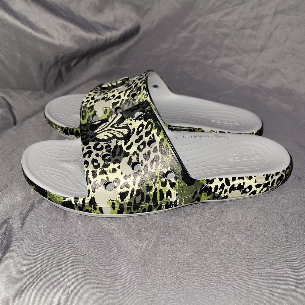 Womens 8 (Men's 6) Crocs Disney Parks Animal Kingdom Mickey Mouse Safari Slides